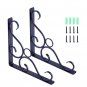 8.3" 2pcs Cast Iron Antique Style Garden Braces Rustic Shelf Bracket Black