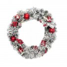 Artisasset Christmas Wreath Decorated With a Snow-White Effect Apple Gift Box