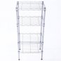 XM-207S Rectangle Carbon Steel Metal Assembly 4-Shelf Storage Rack Silver Gray