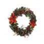 Artisasset A Christmas Wreath Decorated With Red Flowers And Pine Nuts