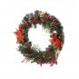 Artisasset A Christmas Wreath Decorated With Red Flowers And Pine Nuts