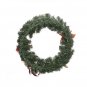Artisasset A Christmas Wreath Decorated With Red Flowers And Pine Nuts