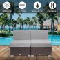 2 Pieces Patio PE Wicker Rattan Armless Sofa
