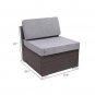2 Pieces Patio PE Wicker Rattan Armless Sofa
