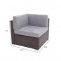 5 Pieces Patio PE Wicker Rattan Corner Sofa Set