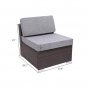 5 Pieces Patio PE Wicker Rattan Corner Sofa Set