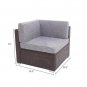 4 Pieces Patio PE Wicker Rattan Corner Sofa