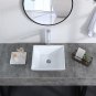Bathroom Above Counter Square Ceramic Vessel Vanity Sink Art Basin - White Porcelain