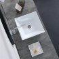 Bathroom Above Counter Square Ceramic Vessel Vanity Sink Art Basin - White Porcelain