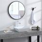 Bathroom Above Counter Square Ceramic Vessel Vanity Sink Art Basin - White Porcelain