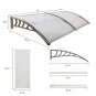 200 x 100 Household Application Door & Window Rain Cover Eaves Canopy Silver & Gray Bracket