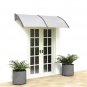 200 x 100 Household Application Door & Window Rain Cover Eaves Canopy Silver & Gray Bracket