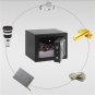 Mini Wall-in Style Electronic Code Metal Steel Box Safe Case 17EF Black