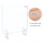 Leadzm Acrylic Removable Sneeze Guard, Clear Freestanding Protective Shield (23.6" x 23.6" x0.24")