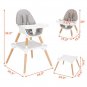 Children's High Dining Chair Detachable Two-In-One Table And Chair Gray
