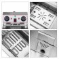 ZOKOP EH102V 16.9QT / 16L Total Capacity 24.9QT/23.6L Stainless Steel Faucet Double Tank Deep Fryer