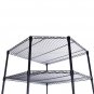 6-Layer Plastic Coated Polygonal Corner Shelf with 2" PP Wheels 680*680*1800 Black