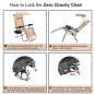 Zero Gravity Lounge Chair with Awning Leisure Chair Khaki
