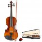 New 3/4 Acoustic Violin Case Bow Rosin Natural
