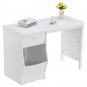 Painted Simple Student Table B, White with Drawers and Storage Function (108*49*73.5cm)