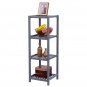 100% Bamboo Bathroom Shelf 4-Tier Multifunctional Storage Rack Shelving Unit 33 X 33 X 98cm-Grey