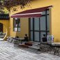12x10 ft Retractable Awning Wine Red