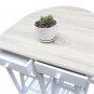 Foldable With Wooden Handle Semicircle Dining Cart With Round Stools White