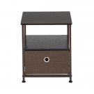 Nightstand 1-Drawer Shelf Storage- Bedside Furniture & Accent End Table Chest For Home, Bedroom