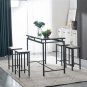 5 Piece Dining Table Set, Dining Set for 4, Wooden Table and 4 Stools, Black