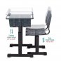Adjustable Students Children Desk and Chairs Set Black