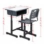Adjustable Students Children Desk and Chairs Set Black