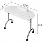 Portable MDF Manicure Table with Arm Rest & Drawer Salon Spa Nail Equipment White