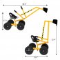 Kids Sand Digger Ride On With Wheels And 360&Acirc;&deg;Rotatable Seat, Outdoor Ride On Excavator Toy Yellow