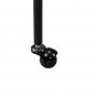 Hairdressing Folding Trolley Cart ABS Tray Iron Frame With Wheels (Iron Frame Plastic Wheels) Black