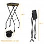 Hairdressing Folding Trolley Cart ABS Tray Iron Frame With Wheels (Iron Frame Plastic Wheels) Black