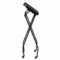 Hairdressing Folding Trolley Cart ABS Tray Iron Frame With Wheels (Iron Frame Plastic Wheels) Black