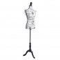 Half-Length Letter Pattern Foam & Brushed Fabric Coating Lady Model for Clothing Display Black