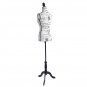 Half-Length Letter Pattern Foam & Brushed Fabric Coating Lady Model for Clothing Display Black