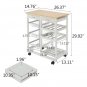 Moveable Kitchen Cart with Two Drawers & Two Wine Racks & Three Baskets White
