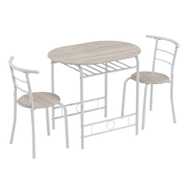 Oak PVC (80x53x76cm)Baking Lacquer Couples Bending Back Breakfast Table (One Table and Two Chairs)