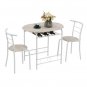 Oak PVC (80x53x76cm)Baking Lacquer Couples Bending Back Breakfast Table (One Table and Two Chairs)