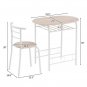 Oak PVC (80x53x76cm)Baking Lacquer Couples Bending Back Breakfast Table (One Table and Two Chairs)