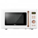 ZOKOP B20UXP52 / White 20L/0.7Cuft Retro Microwave with Display / Gold Handle