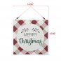 Artisasset a Square Merry Christmas Red And White Plaid Christmas Wooden Wall Hanging