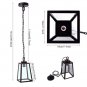 110-240V Wide Pressure American Wrought Iron Glass Chandelier E26 Interface Black Painted Length 1M