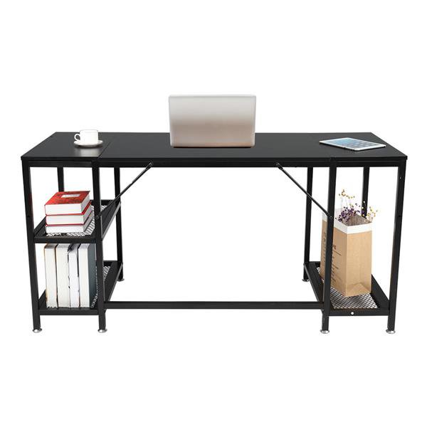 Computer Desk Black With Two Racks