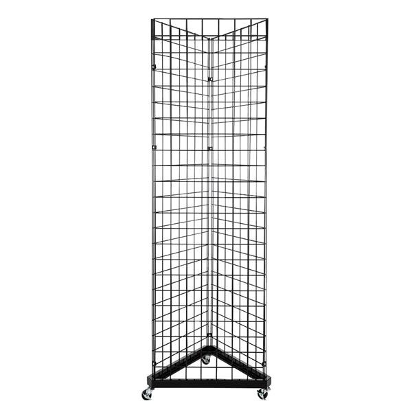 Bonnlo 3 Side 5mm Iron Mesh Frame Triangle Base With Wheel Black