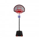 Adjustable-Height 1.6m~2.2m Portable Basketball Stand Movable Black&Red