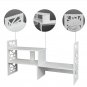 Expandable Openwork Desktop Bookshelf Organizer Shelving Unit White Matte Finish