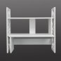 Expandable Openwork Desktop Bookshelf Organizer Shelving Unit White Matte Finish